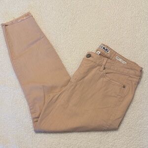 Code Bleu SOHO CROP Denim with Frayed Hem Pale Pink